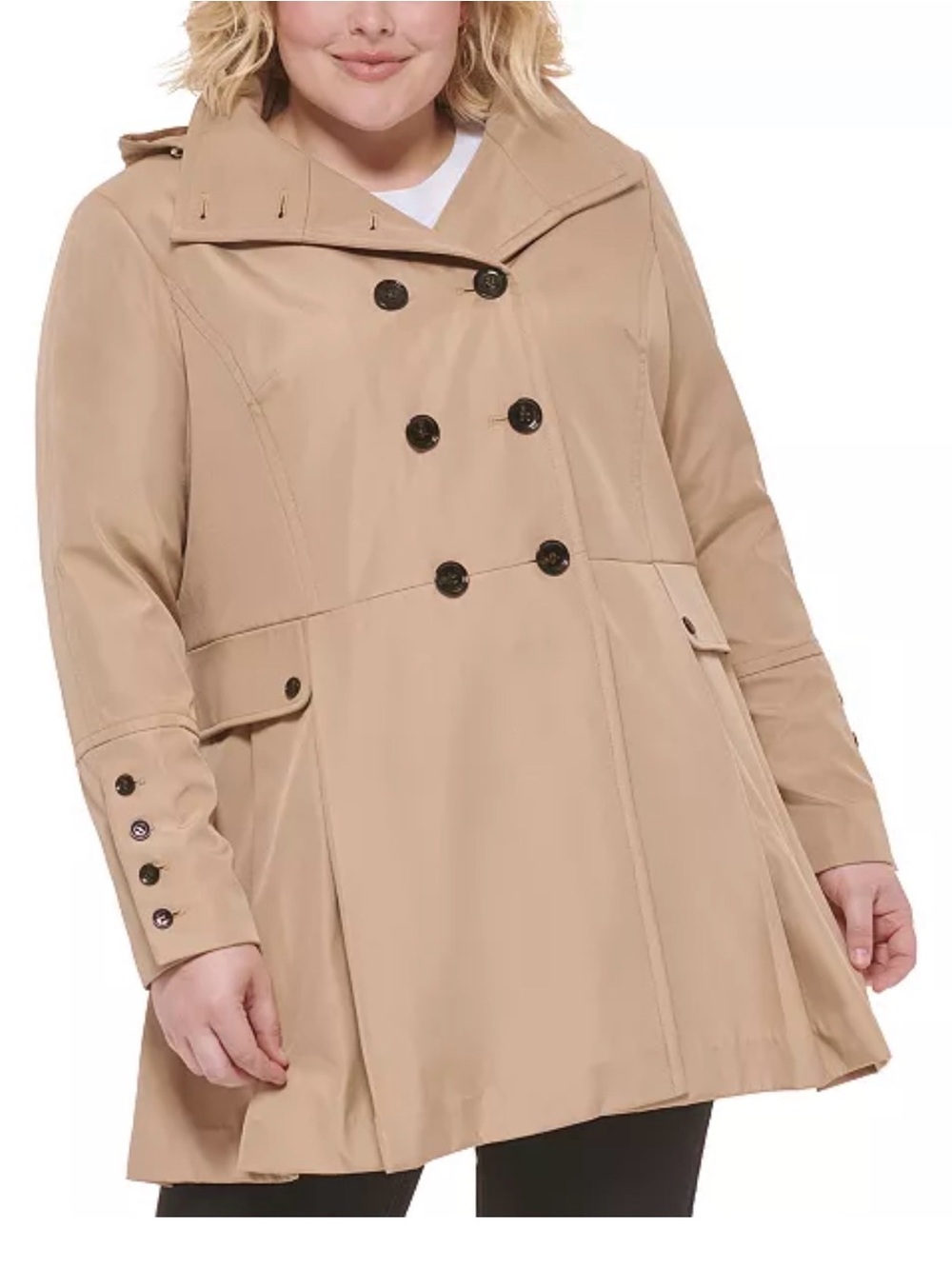 Calvin Klein Tan Double-Breasted Trench Coat